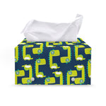 Little Green Dinosaur Pattern Print Leather Tissue Box Cover