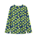 Little Green Dinosaur Pattern Print Long Sleeve Short Coat