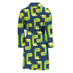 Little Green Dinosaur Pattern Print Men's Bathrobe