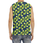 Little Green Dinosaur Pattern Print Men's Fitness Tank Top