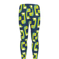 Little Green Dinosaur Pattern Print Men's Leggings