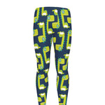 Little Green Dinosaur Pattern Print Men's leggings