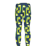 Little Green Dinosaur Pattern Print Men's leggings