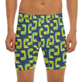Little Green Dinosaur Pattern Print Men's Long Boxer Briefs