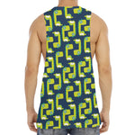 Little Green Dinosaur Pattern Print Men's Muscle Tank Top