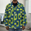 Little Green Dinosaur Pattern Print Men's Shirt Jacket