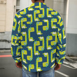 Little Green Dinosaur Pattern Print Men's Shirt Jacket
