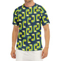 Little Green Dinosaur Pattern Print Men's Short Sleeve Rash Guard