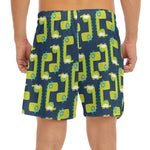 Little Green Dinosaur Pattern Print Men's Split Running Shorts