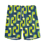 Little Green Dinosaur Pattern Print Men's Sports Shorts