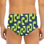 Little Green Dinosaur Pattern Print Men's Triangle Swim Briefs