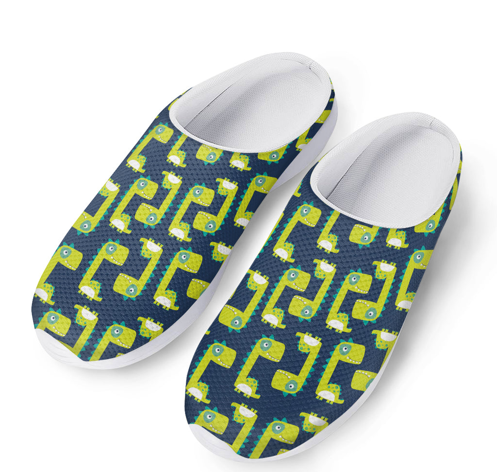 Little Green Dinosaur Pattern Print Mesh Casual Shoes