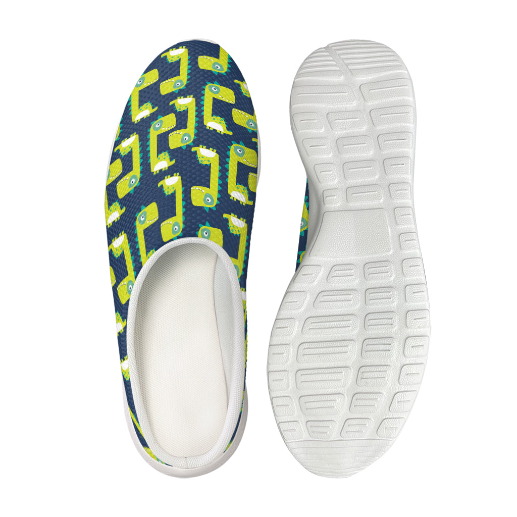 Little Green Dinosaur Pattern Print Mesh Casual Shoes