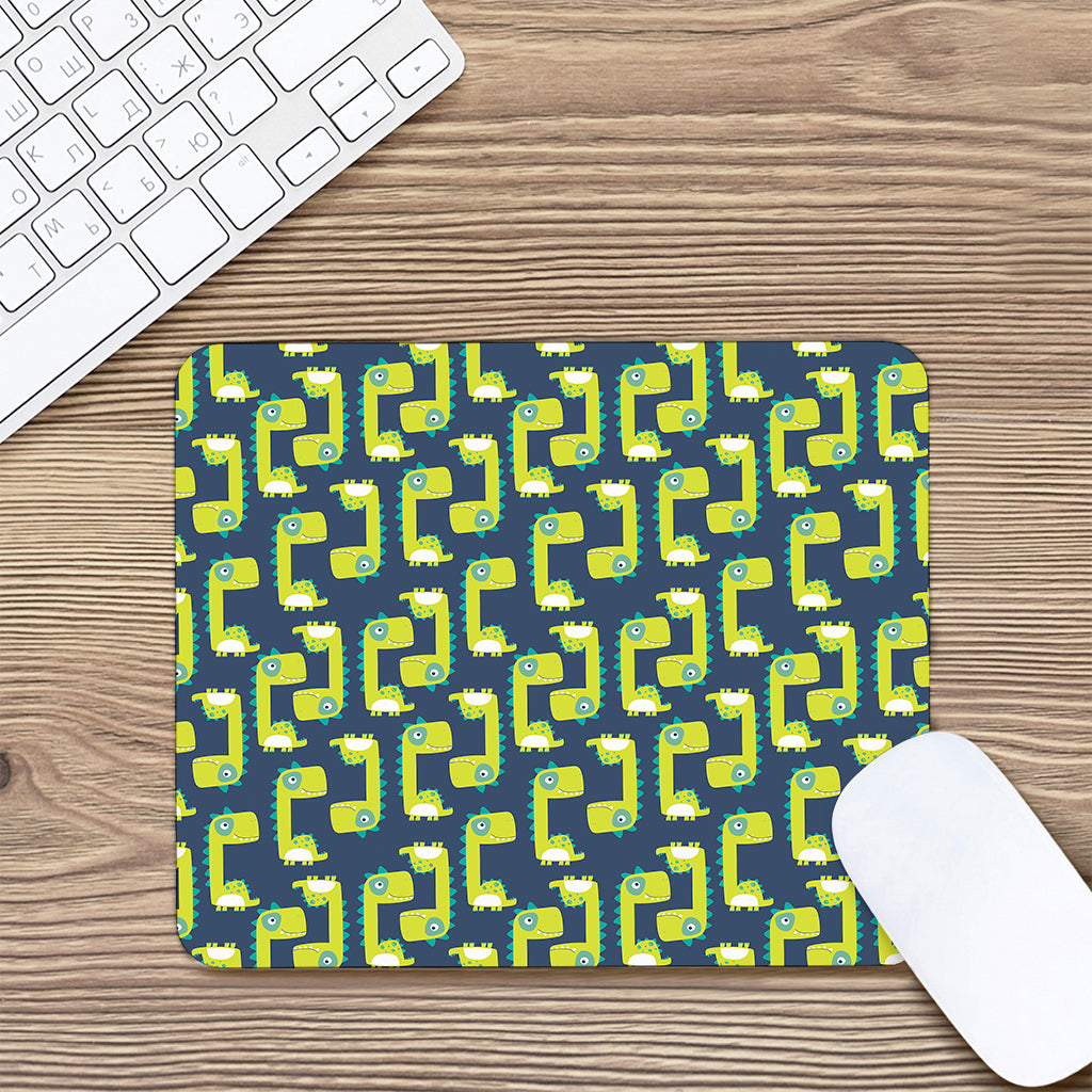 Little Green Dinosaur Pattern Print Mouse Pad