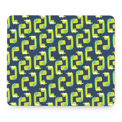 Little Green Dinosaur Pattern Print Mouse Pad