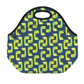 Little Green Dinosaur Pattern Print Neoprene Lunch Bag