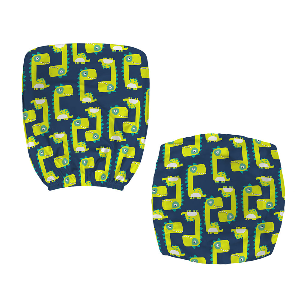 Little Green Dinosaur Pattern Print Office Chair Cover