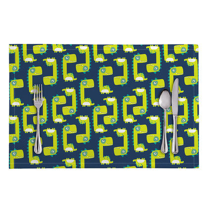 Little Green Dinosaur Pattern Print Placemat