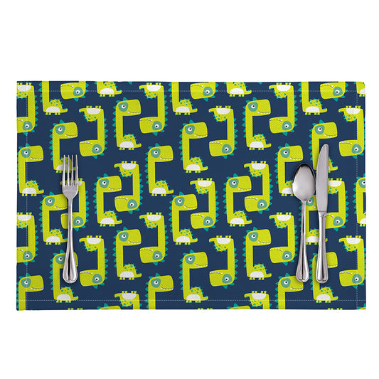 Little Green Dinosaur Pattern Print Placemat