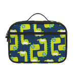 Little Green Dinosaur Pattern Print Portable Lunch Bag
