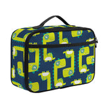 Little Green Dinosaur Pattern Print Portable Lunch Bag