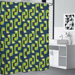 Little Green Dinosaur Pattern Print Premium Shower Curtain