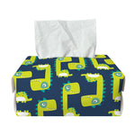 Little Green Dinosaur Pattern Print Rectangle Tissue Box Cover