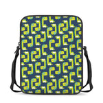 Little Green Dinosaur Pattern Print Rectangular Crossbody Bag