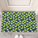 Little Green Dinosaur Pattern Print Rubber Doormat