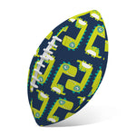 Little Green Dinosaur Pattern Print Rugby Ball