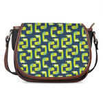 Little Green Dinosaur Pattern Print Saddle Bag