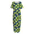 Little Green Dinosaur Pattern Print Short Sleeve Long Nightdress
