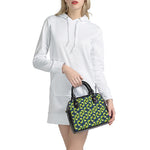 Little Green Dinosaur Pattern Print Shoulder Handbag