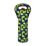 Little Green Dinosaur Pattern Print Single Neoprene Wine Tote