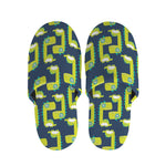 Little Green Dinosaur Pattern Print Slippers