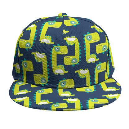 Little Green Dinosaur Pattern Print Snapback Cap