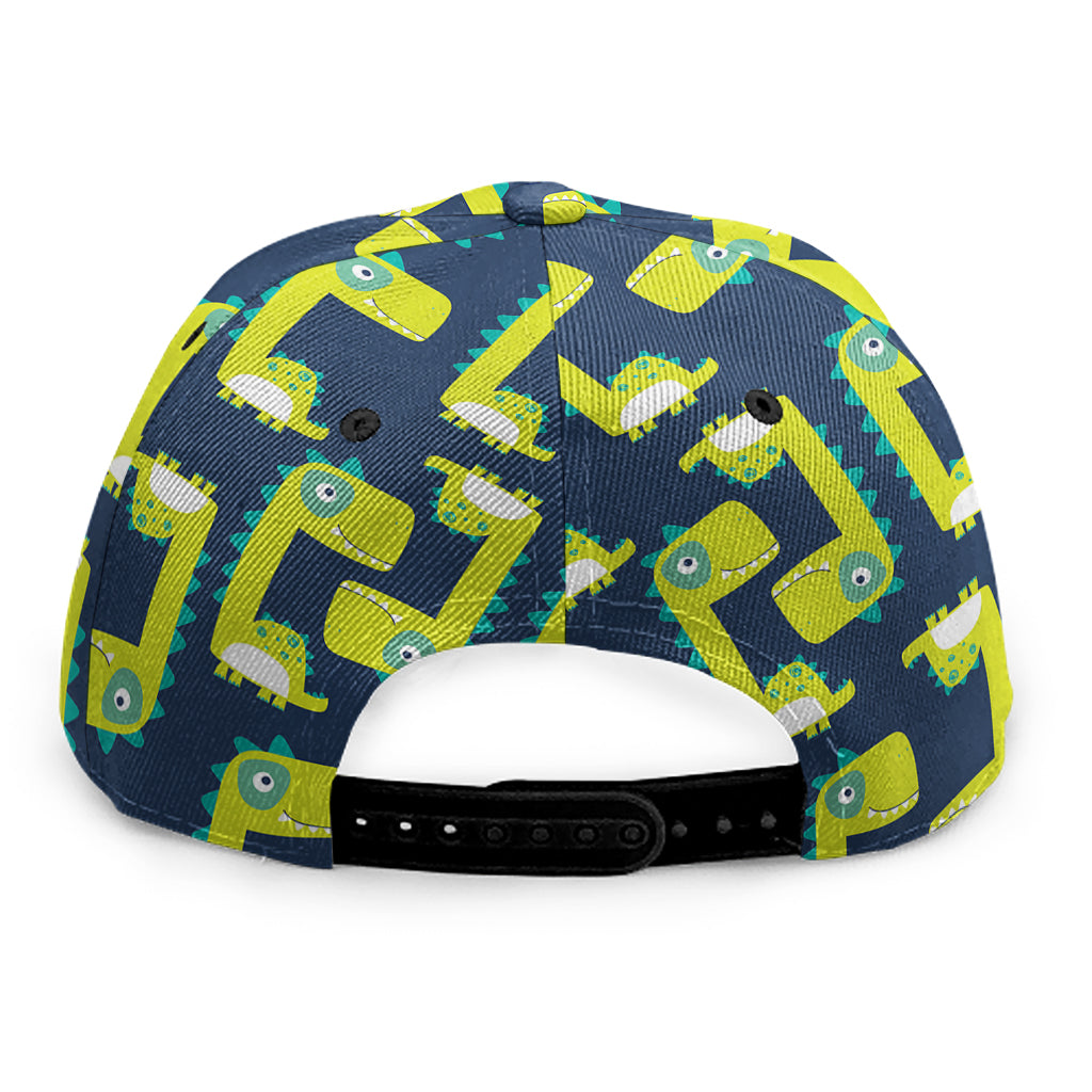 Little Green Dinosaur Pattern Print Snapback Cap