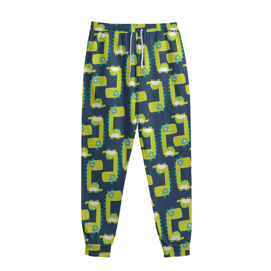 Little Green Dinosaur Pattern Print Sweatpants