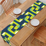 Little Green Dinosaur Pattern Print Table Runner