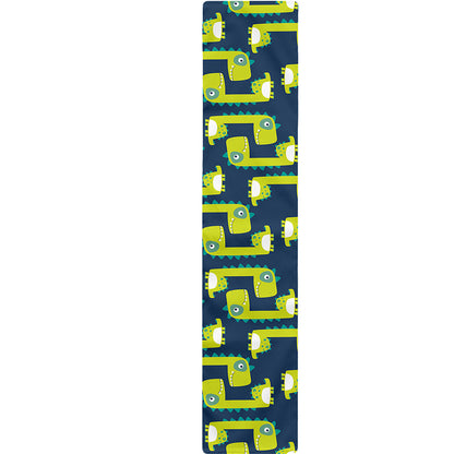 Little Green Dinosaur Pattern Print Table Runner
