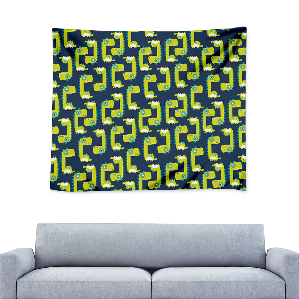 Little Green Dinosaur Pattern Print Tapestry