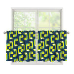 Little Green Dinosaur Pattern Print Tier Curtains