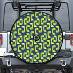 Little Green Dinosaur Pattern Print Tire Cover With Camera Hole