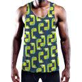 Little Green Dinosaur Pattern Print Men's Workout Tank Top