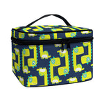 Little Green Dinosaur Pattern Print Travel Makeup Bag