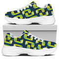 Little Green Dinosaur Pattern Print White Chunky Shoes