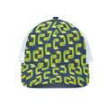 Little Green Dinosaur Pattern Print White Mesh Trucker Hat
