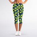 Little Green Dinosaur Pattern Print Women's Capri Leggings