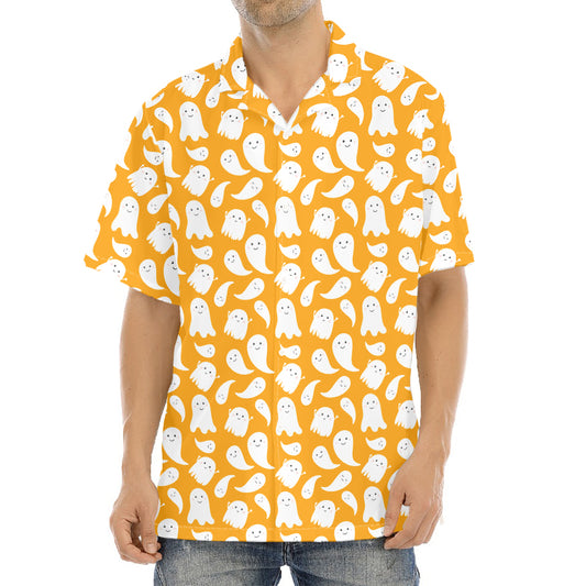 Little Halloween Ghost Pattern Print Aloha Shirt