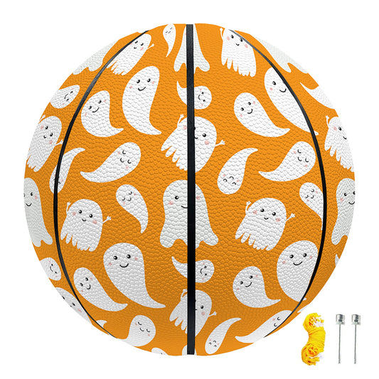 Little Halloween Ghost Pattern Print Basketball